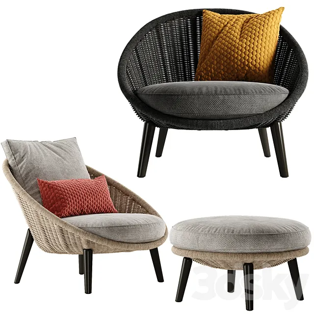 Minotti Lido Cord armchair 3DModel