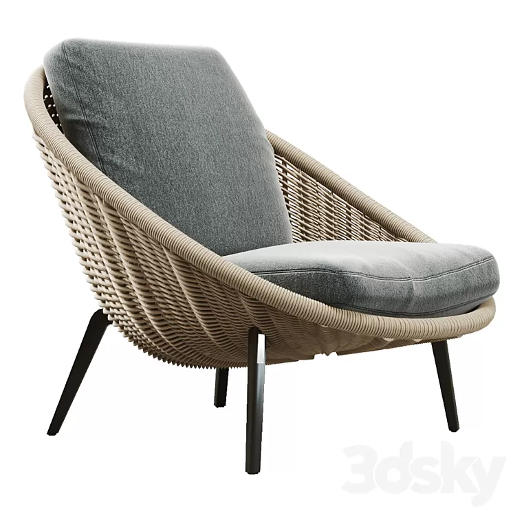 Minotti Lido Cord Outdoor Armchair 3D Model Free