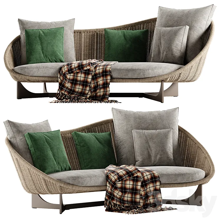 Minotti Lido Cord sofa 3D Model Free