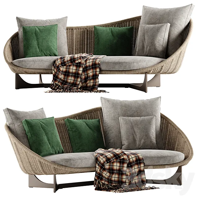 Minotti Lido Cord sofa 3DModel