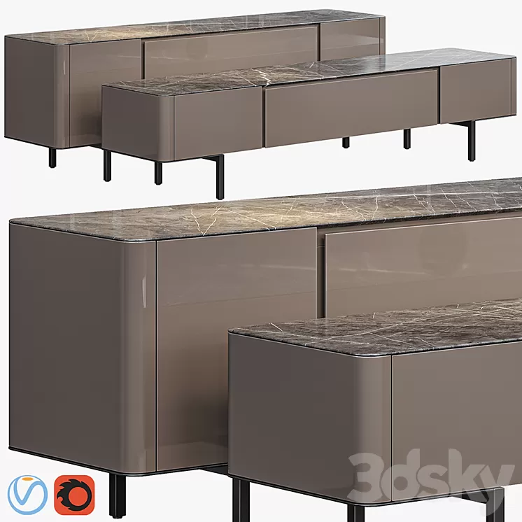 Minotti Lou Sideboard 2020 3D Model Free