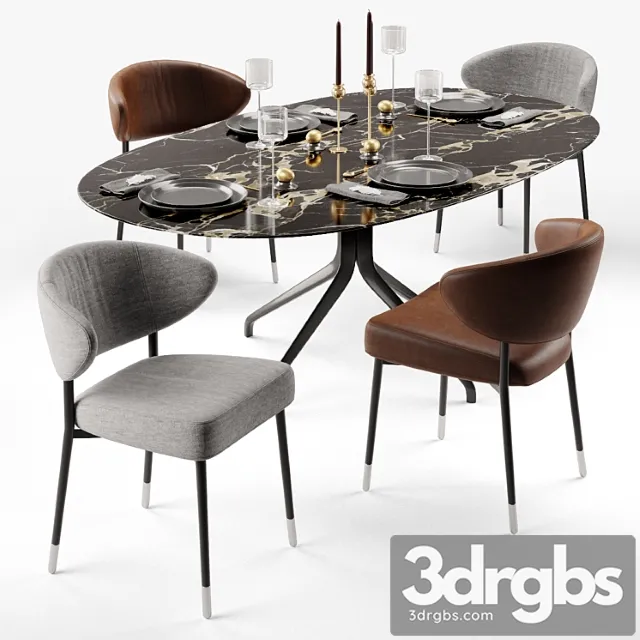 Minotti Mills and Claydon Table 3D Model Free