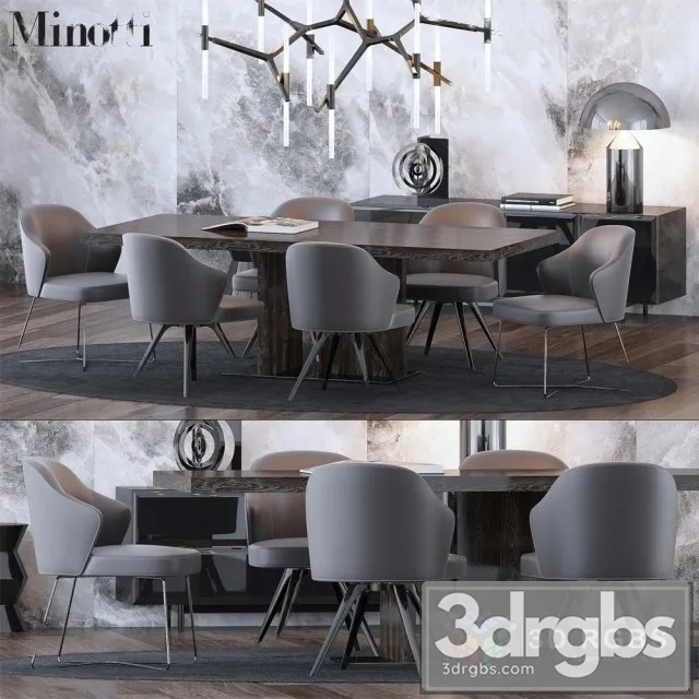 Minotti Moderm Dining Table 3D Model Free
