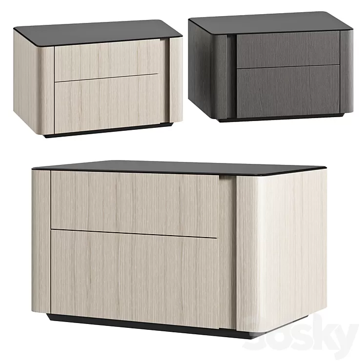 Minotti nightstand LOU 3D Model Free