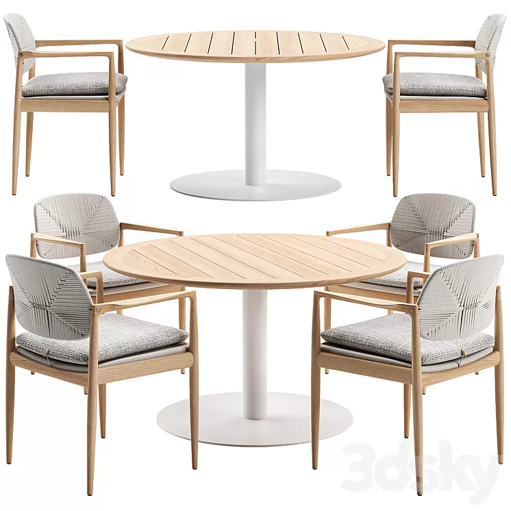 Minotti Outdoor Dining Set 3D Model
