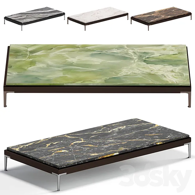 Minotti Patio Table 180 cm 5 Colors Version 3D Model