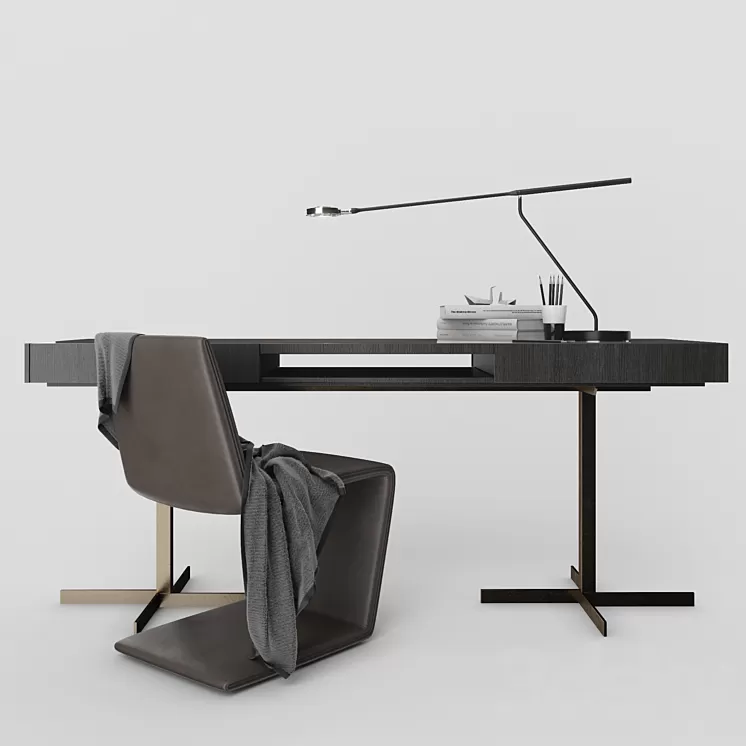 "Minotti Phillips chair and Close ""Writing Desk""" 3D Model