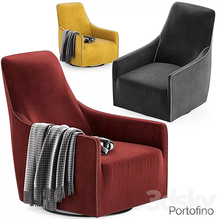 Minotti Portofino Armchair 1 3D Model