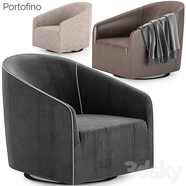Minotti Portofino Armchair 2 3D Model