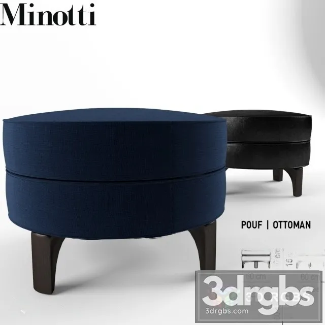 Minotti Pouf 3D Model Free