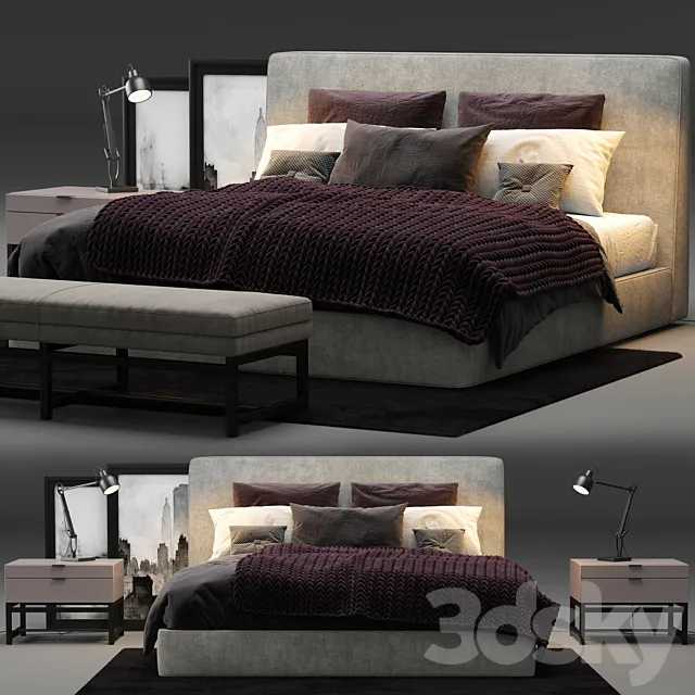 Minotti Powell 121 Bed 3DModel