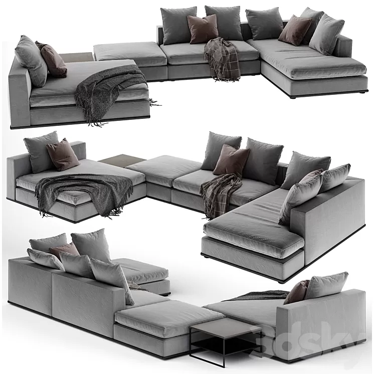 Minotti Powell 5 sofa 3D Model