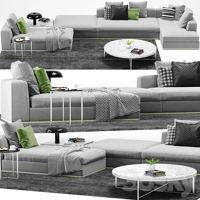 Minotti Powell Sofa 3D Model