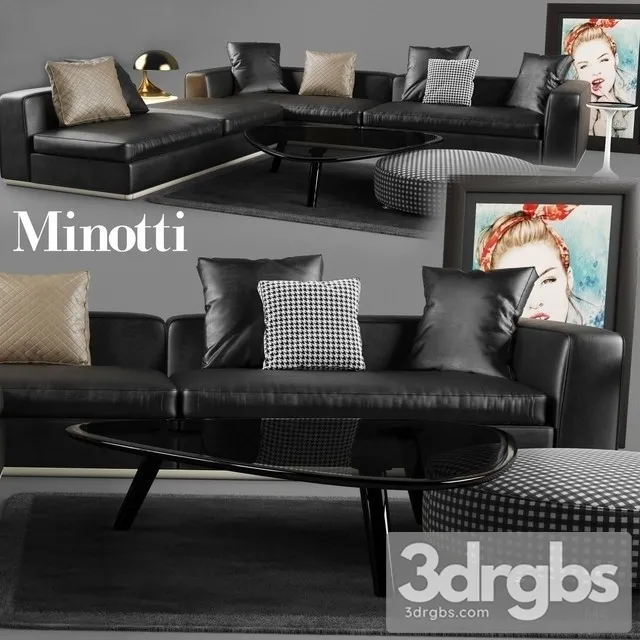 Minotti Powell Sofa 3D Model Free
