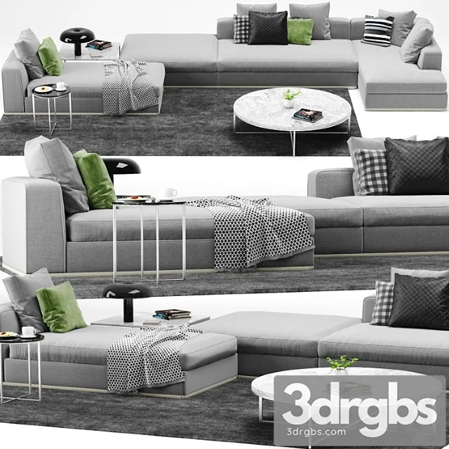 Minotti powell sofa_2 2 3D Model Free