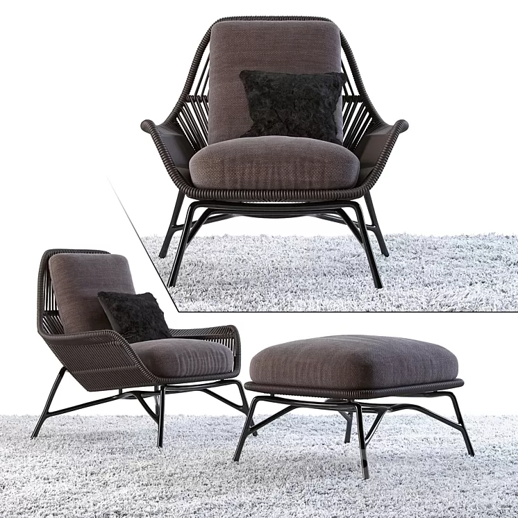 "Minotti Prince ""Cord"" Indoor Chair" 3D Model