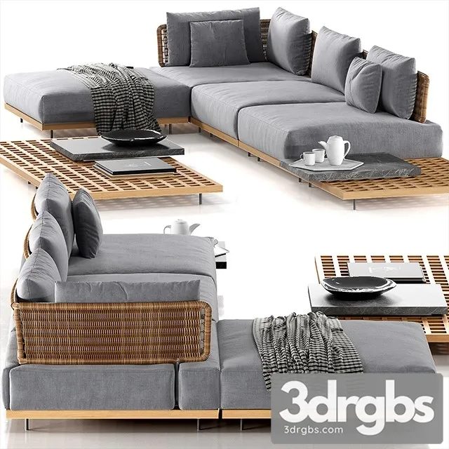 Minotti Quadrado 3 Seat 3D Model Free