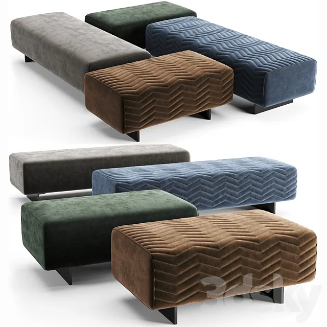 Minotti quincy chevron benches 3DModel