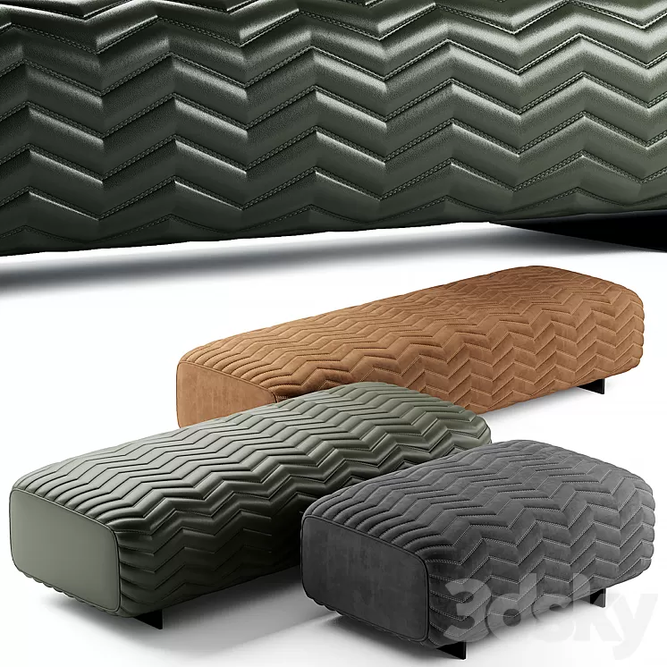 minotti quincy pouf 3D Model