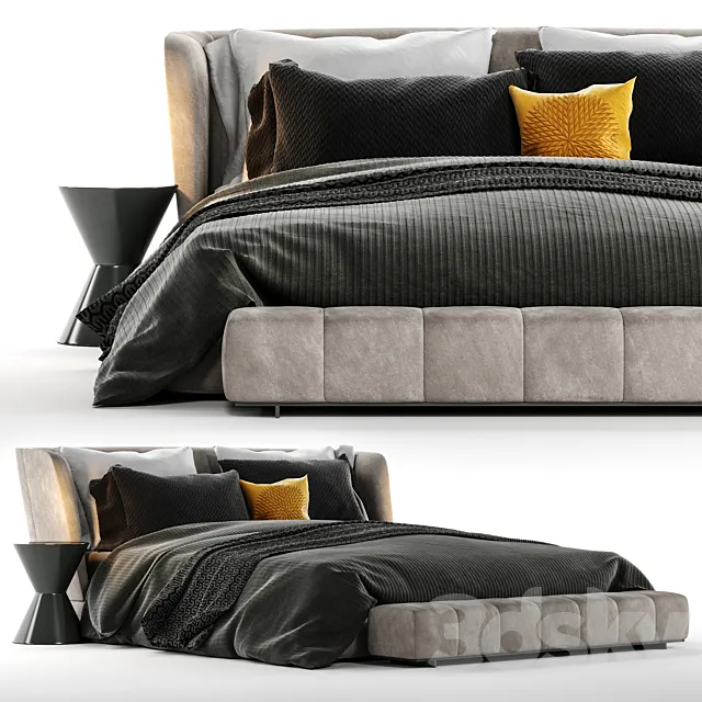 Minotti Reeves Bed 3D Model
