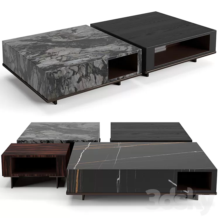 Minotti Roger coffee tables set 3D Model