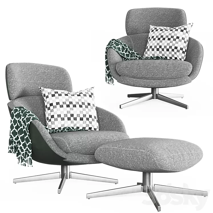 Minotti Russel Armchair 3D Model Free