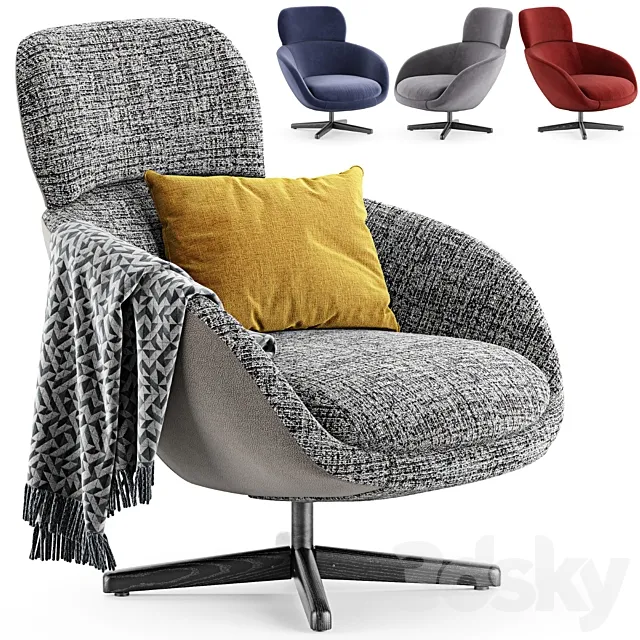 Minotti Russell Armchair 1 3D Model