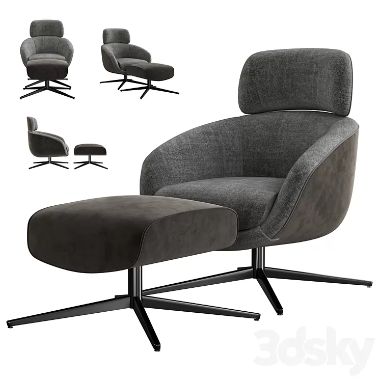 Minotti russell armchair 3D Model