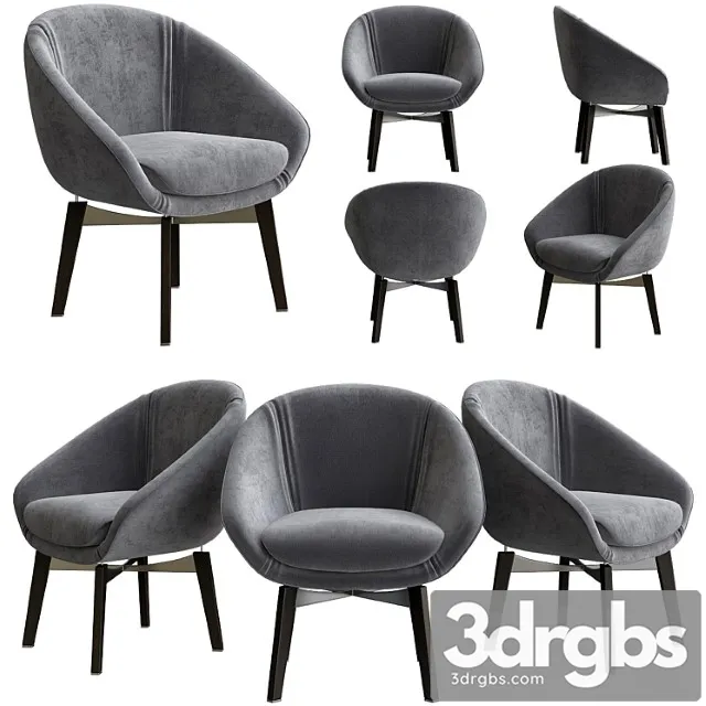 Minotti russell easy chair 2 3D Model Free