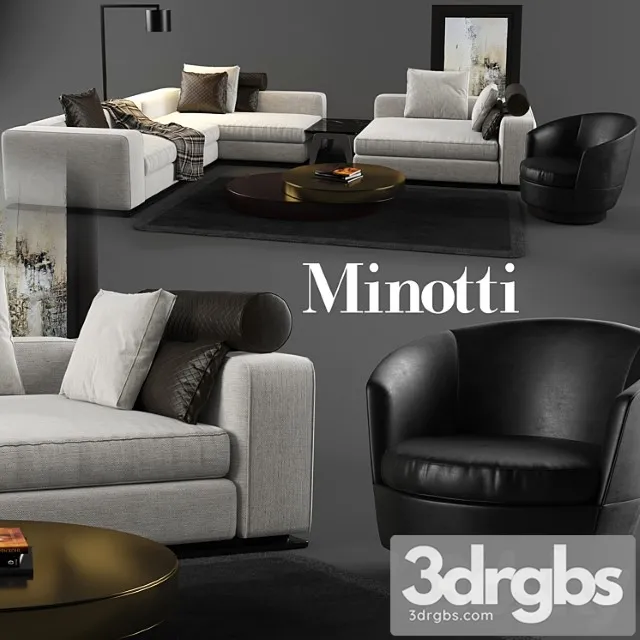 Minotti set 01 2 3D Model Free