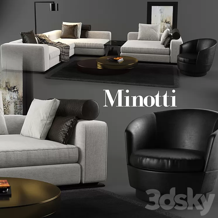 Minotti set 01 3D Model