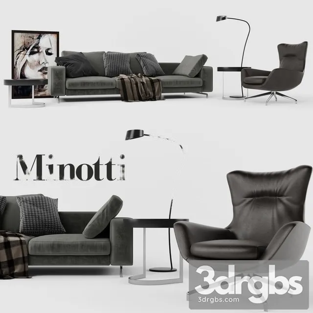 Minotti Set 01 3D Model Free