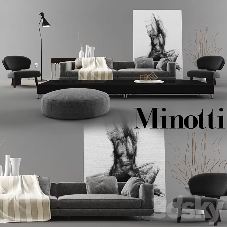 Minotti Set 02 3D Model
