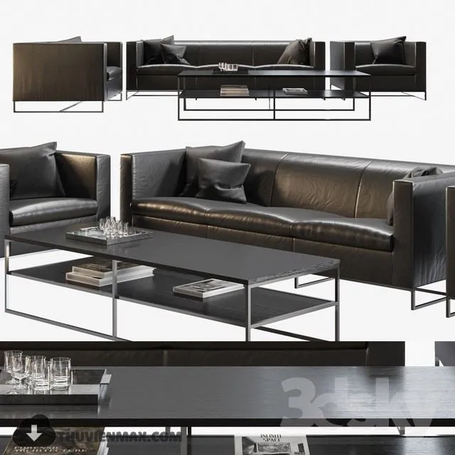 Minotti set 03 sofa table 3D Model