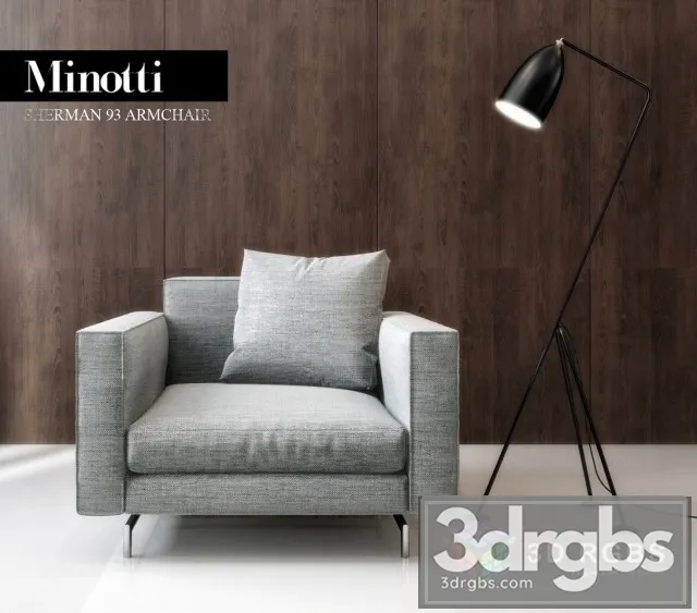 Minotti Sherman 93 Armchair 3D Model Free