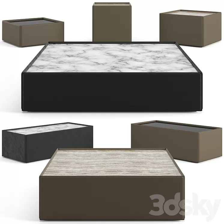 Minotti Side coffee tables set 3D Model