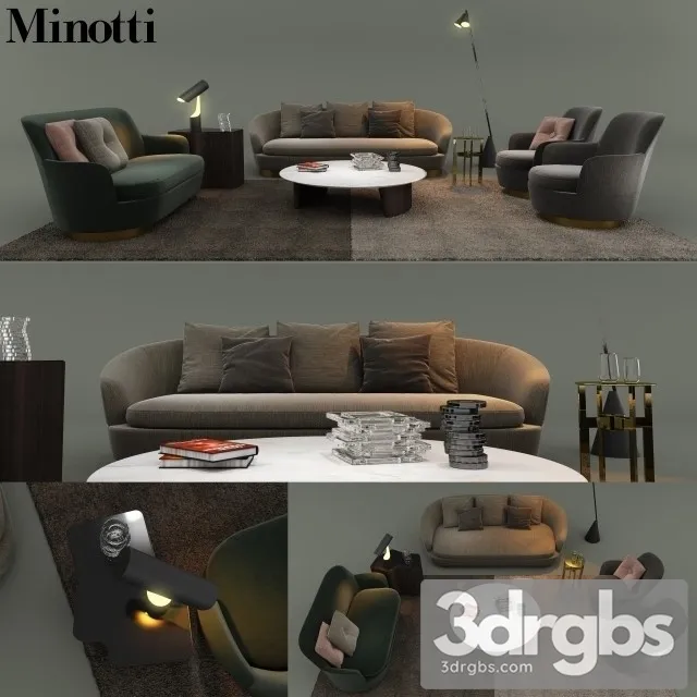 Minotti Sofa Set 01 3D Model Free