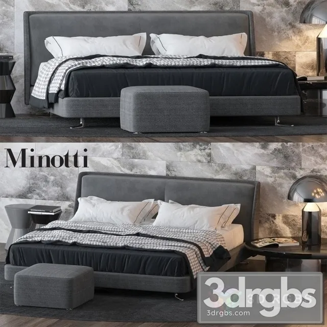 Minotti Spencer Bed 02 3D Model Free