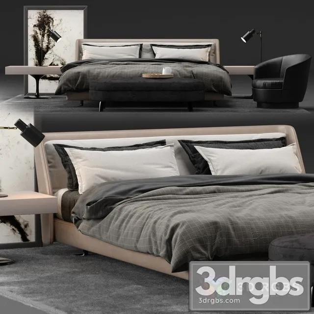 Minotti Spencer Bed 03 3D Model Free