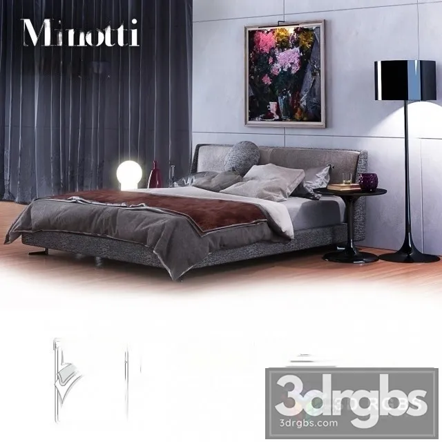 Minotti Spencer Bed 04 3D Model Free