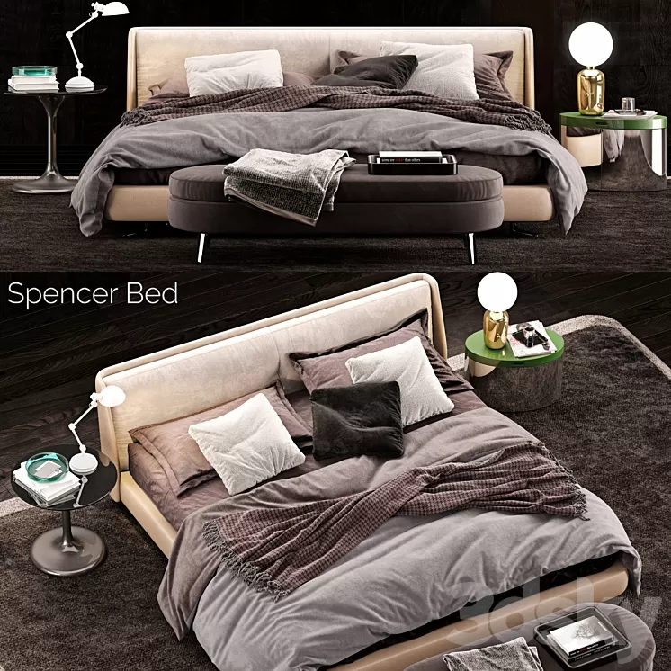 Minotti Spencer Bed 2 3D Model