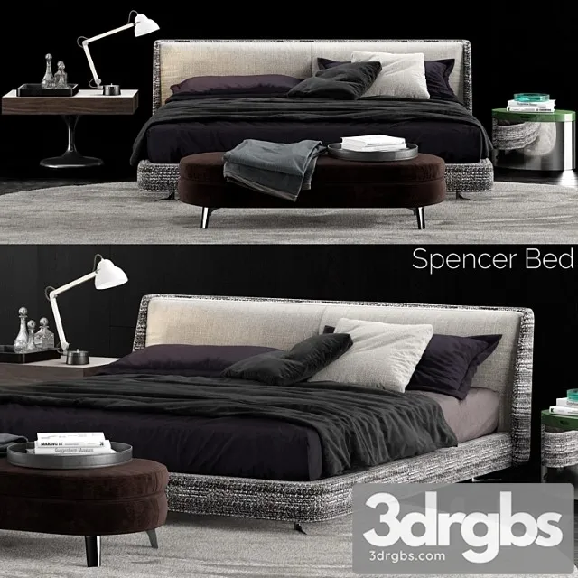 Minotti Spencer Bed 4 3D Model Free