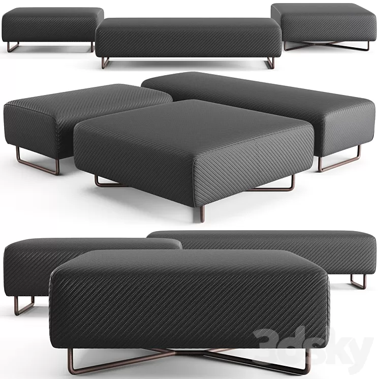 Minotti sunray luke benches 3D Model