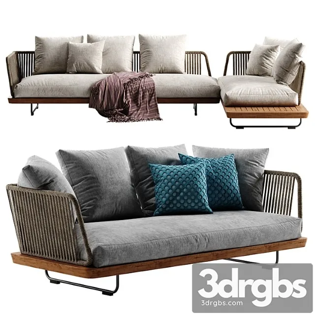 Minotti sunray sofa set 1 2 3D Model Free