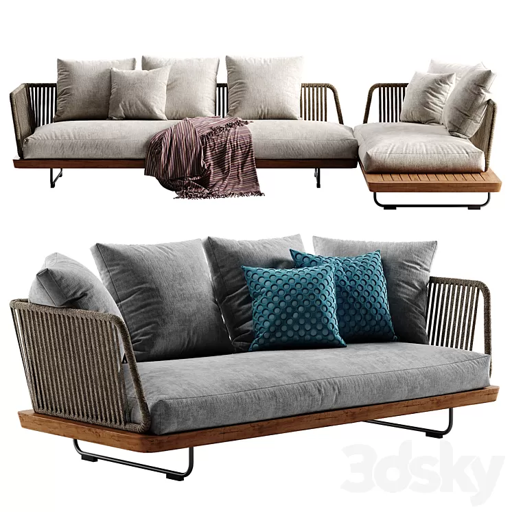 Minotti Sunray sofa set 1 3D Model