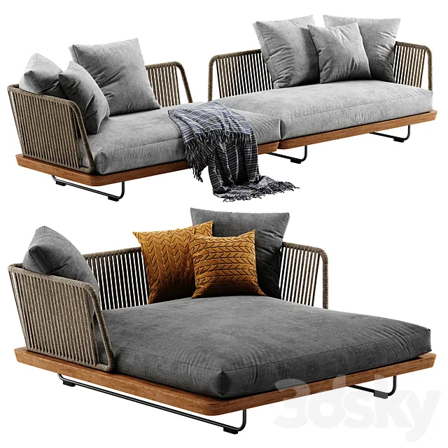 Minotti Sunray sofa set 3 3D Model