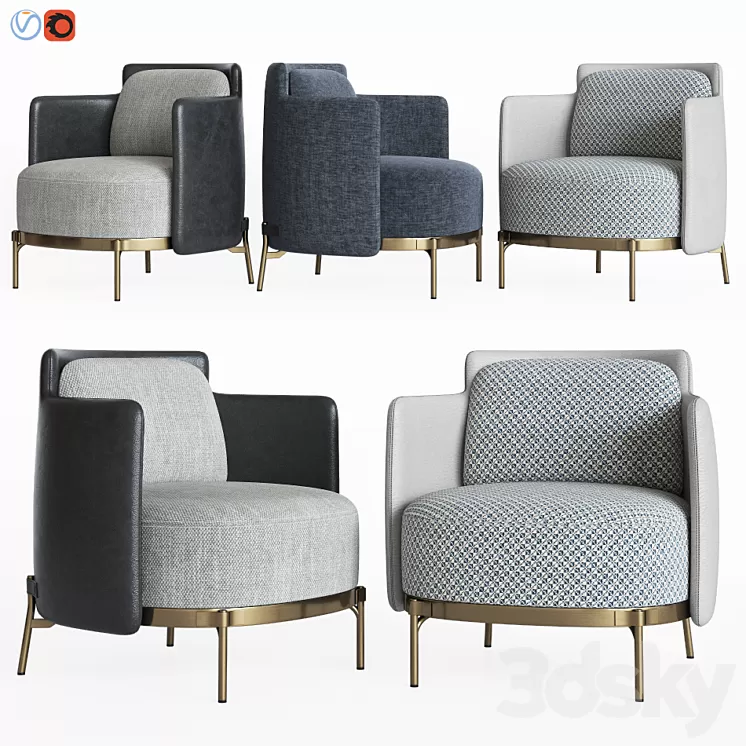 Minotti Tape Armchair 3D Model