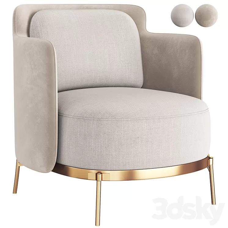 minotti tape armchair & ottoman 3D Model