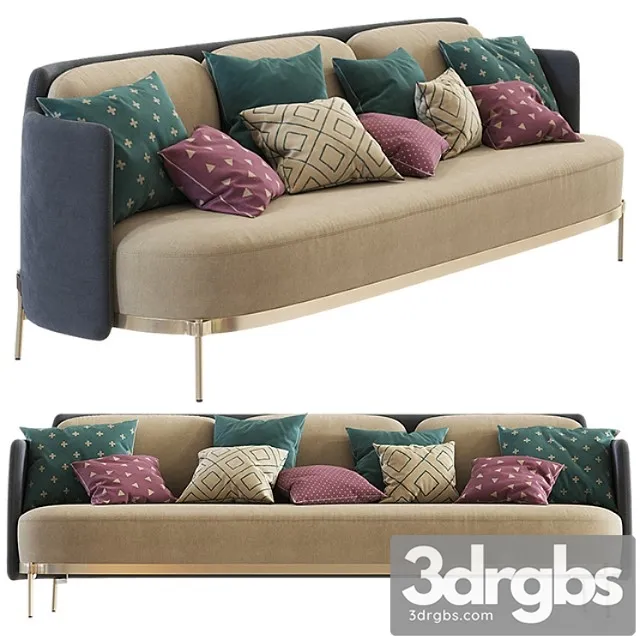Minotti tape sofa (three seats) 2 3D Model Free