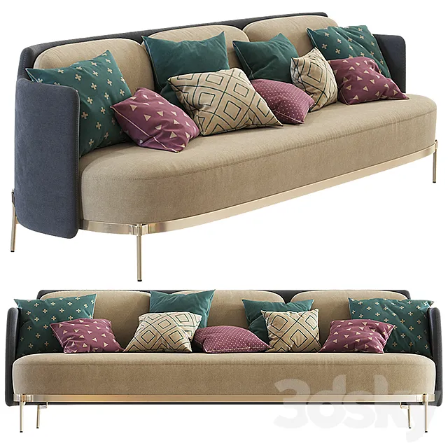 Minotti Tape Sofa (three seats) 3D Model